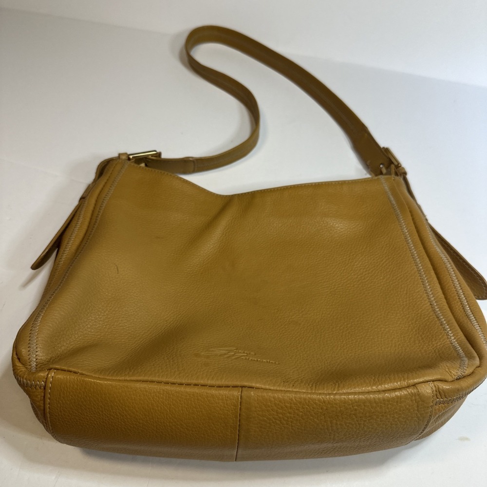 Stone Mountain Pebbled Leather Hobo Shoulder Bag Purse Camel Color 13x9x4